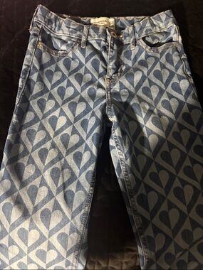 Abercrombie kids High Rise Flare Heart Jeans